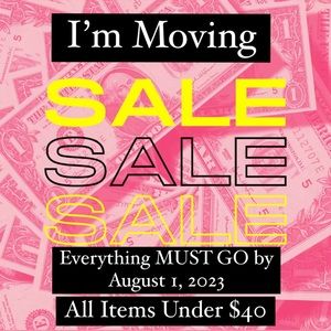 MOVING SALE - All items will be donated or sent to ThredUp by 8/1/23